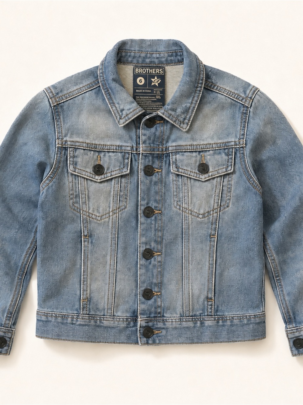 Justice Brothers Boys Denim Jean Jacket Size 6 Discontinued